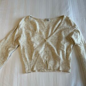 Wilfred Cream Tie Front Crop Cardigan